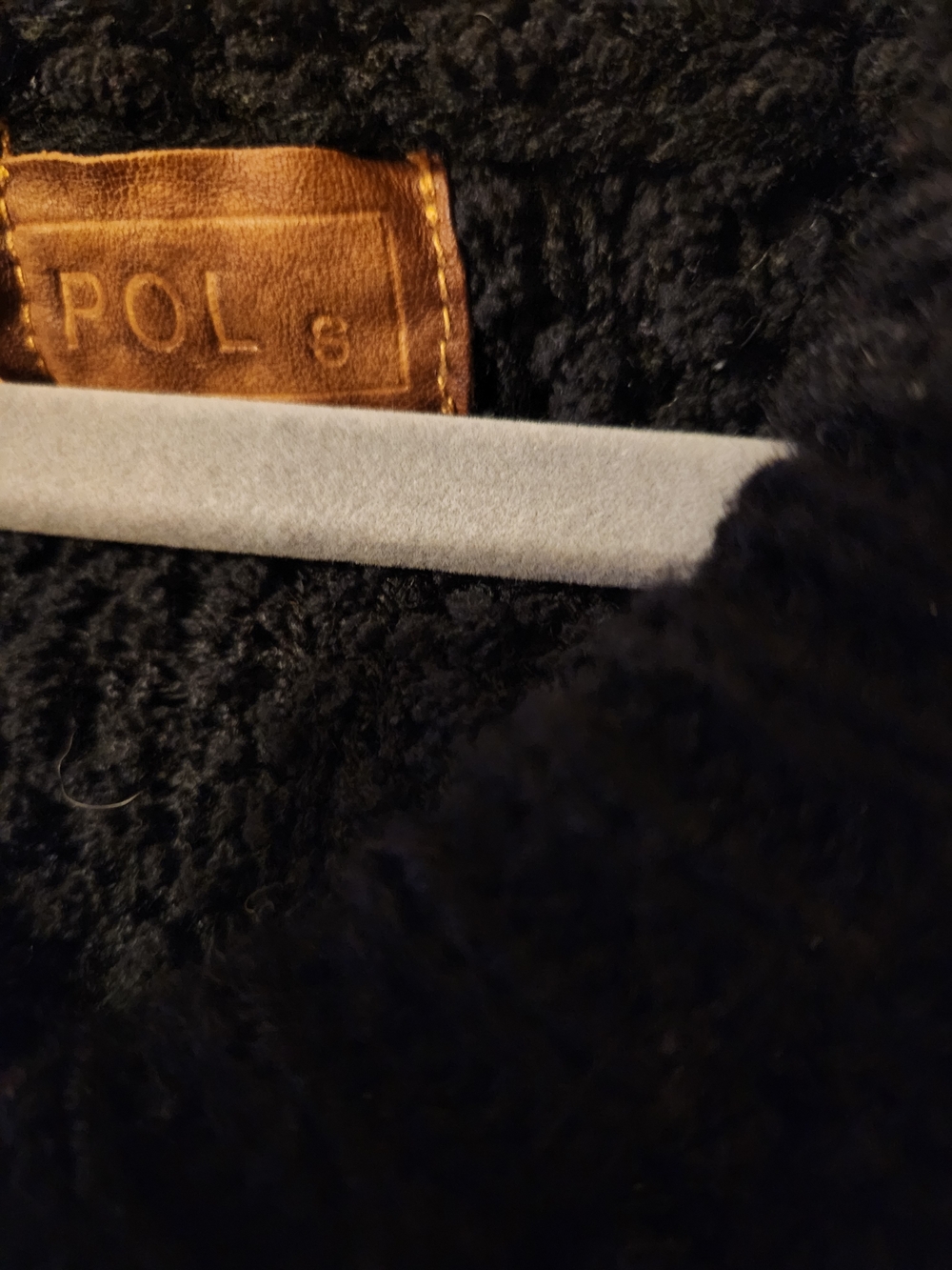 POL Black Faux Shearling Teddy Jacket with Brown Label